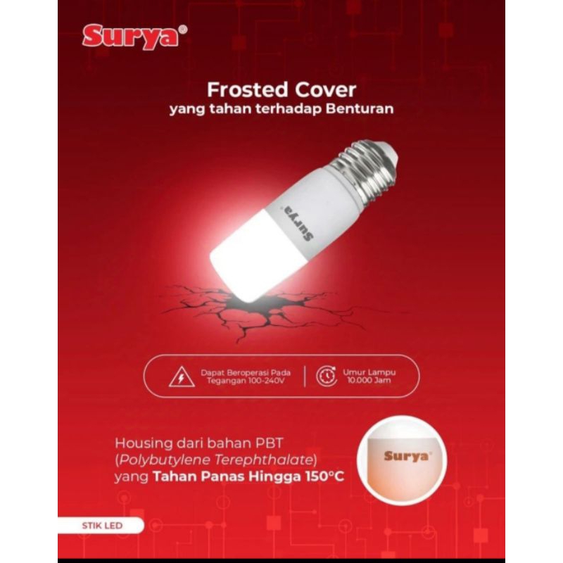 Lampu Led Stik Surya 18 Watt Putih