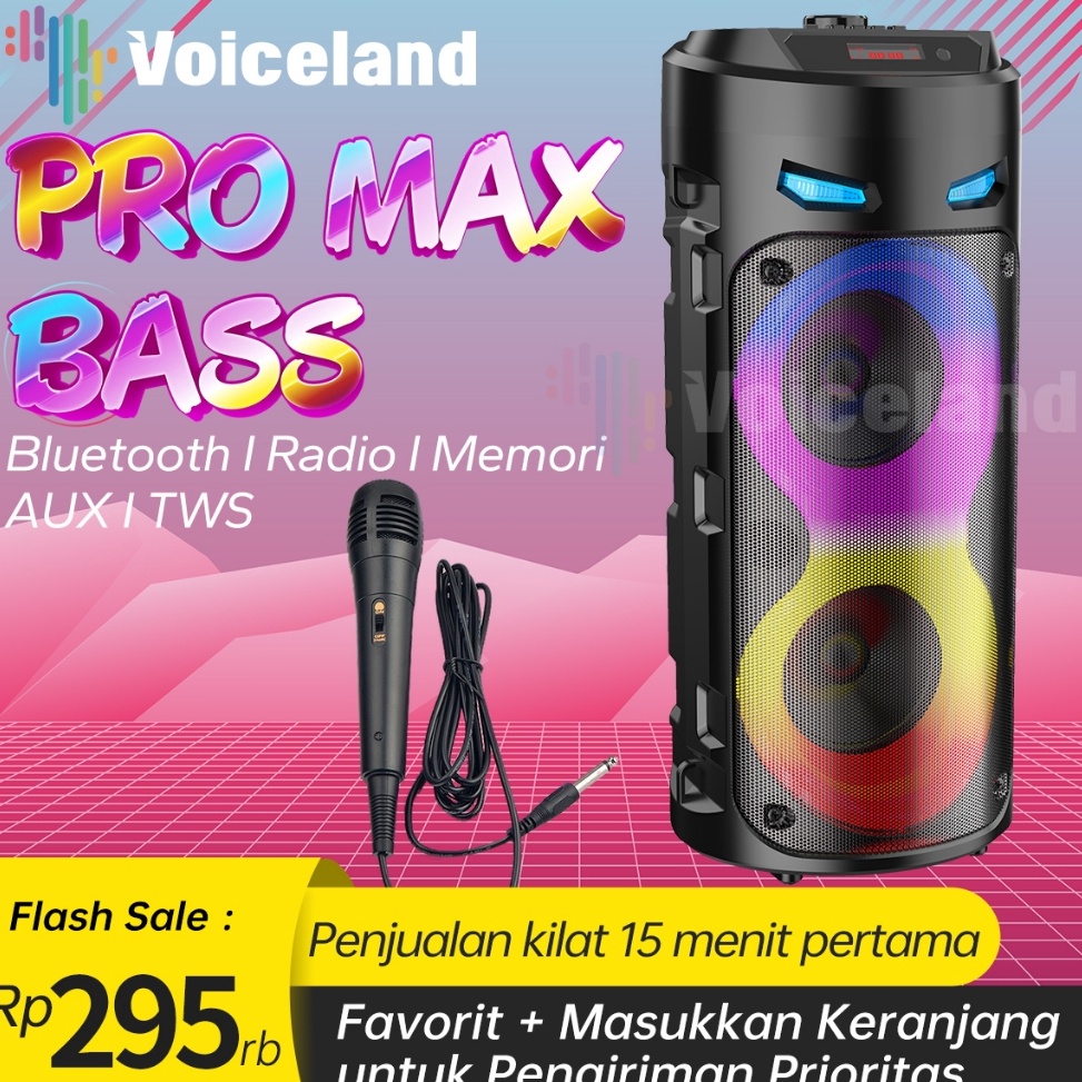 Paling Diminati PRO MAX BASSSpeaker Bluetooth Karaoke Besar Super Bass Polytron Protable Wireless Sa
