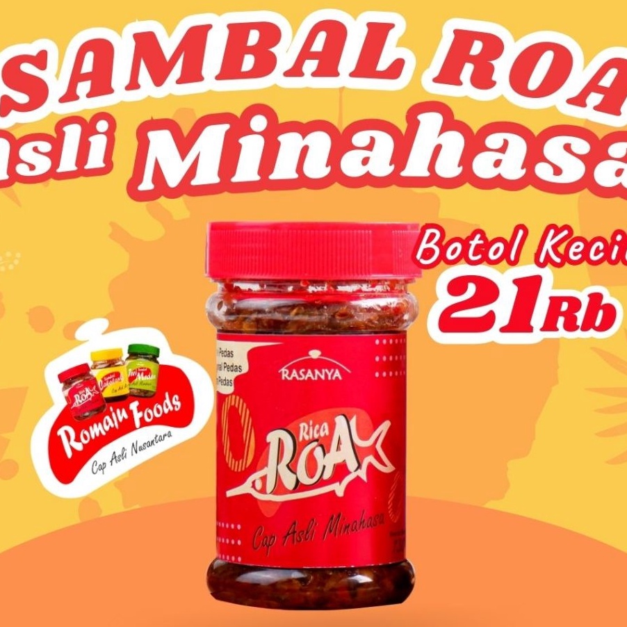 

DISKON DAHSYAT SAMBAL ROA ASAP MINAHASA 15gr SAMBEL ROMAJU FOODS