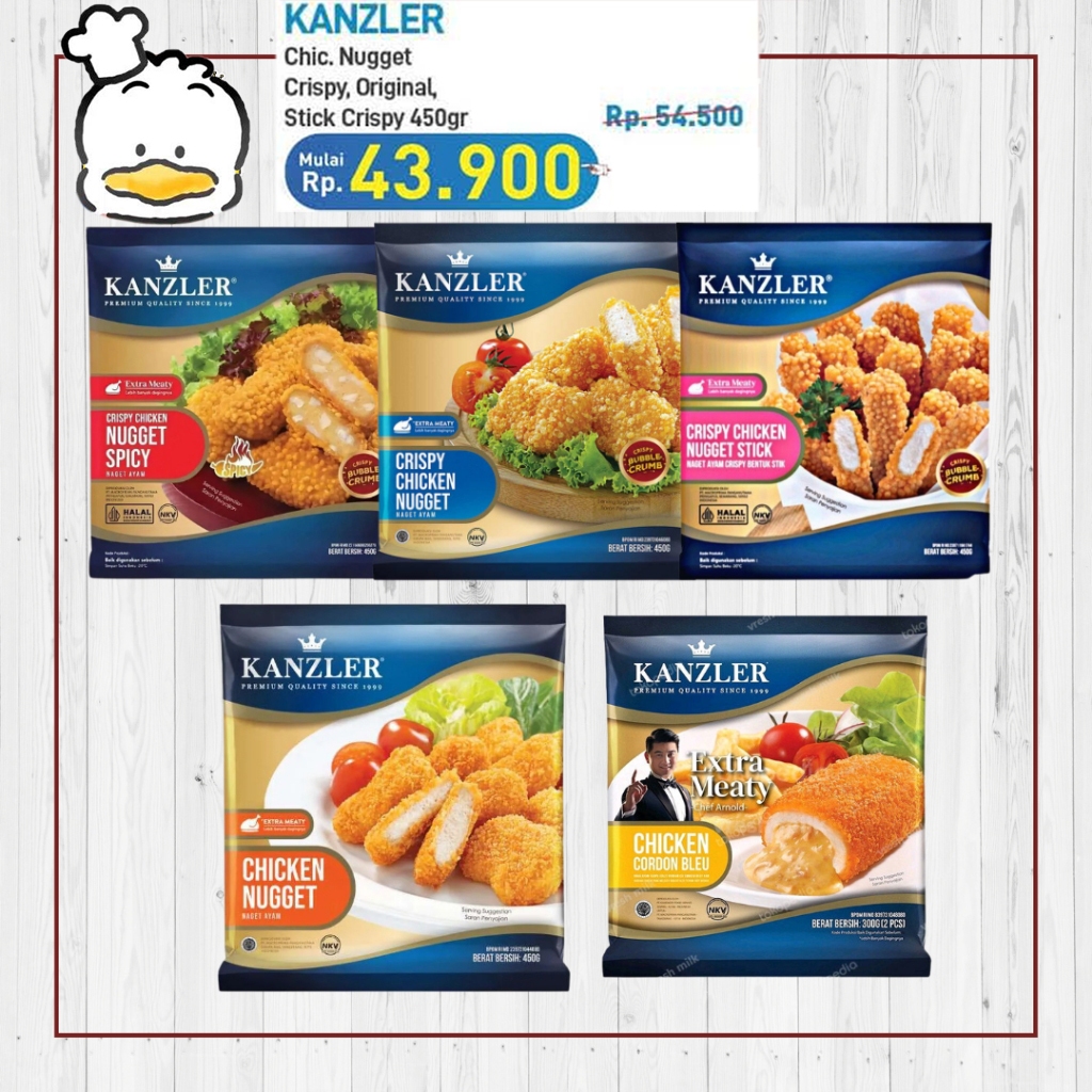 

KANZLER Original & Crispy Chicken Naget Nugget 450gr 450 gram (Crispy Bubble Crumbs) [PROMO]