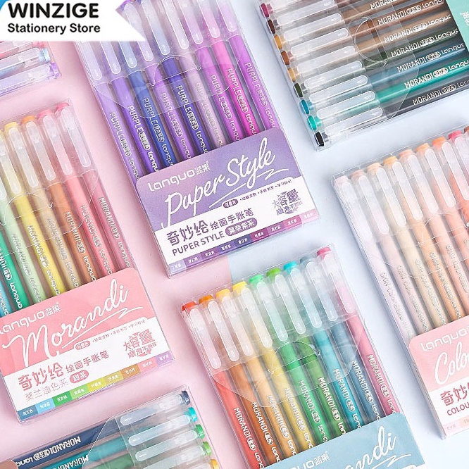 

KP8 Winze Set 9pcs Pulpen warna warni acrylic marker drawing pen set 5mm pena pulpen aesthetic morandi journal spidol akrilik marker gel pen art supplies