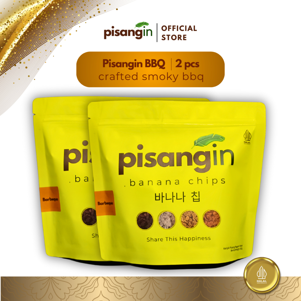 

Pisangin BBQ | Keripik Pisang Bumbu Smoky Barbekyu Isi 2 Pcs