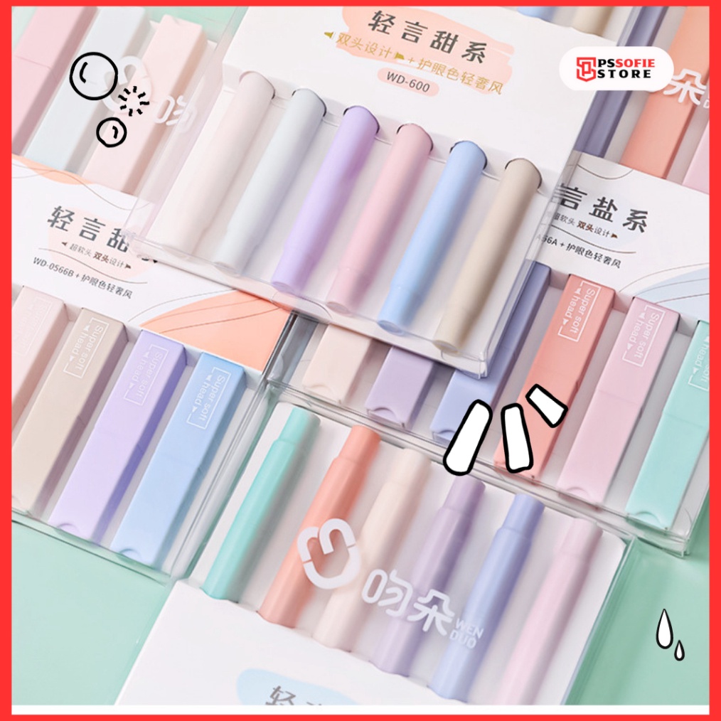 

ART I7C7 Stabilo Highlighter 6 Color 2 Variasi Pena Highlighter Dua Sisi 6 Warna 2 Variasi