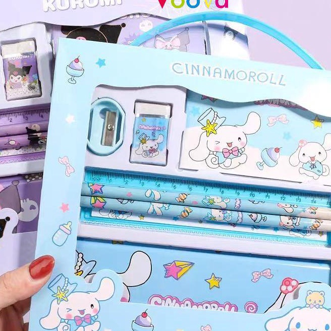 

KP8 VOOVA Set Alat Tulis Kotak Pensil Anak Set 7 in 1 Stationery Untuk Hadiah Anak Sekolah Alat Tulis Set Kotak Pensil Karakter Kuromi Set ATK Lucu dan