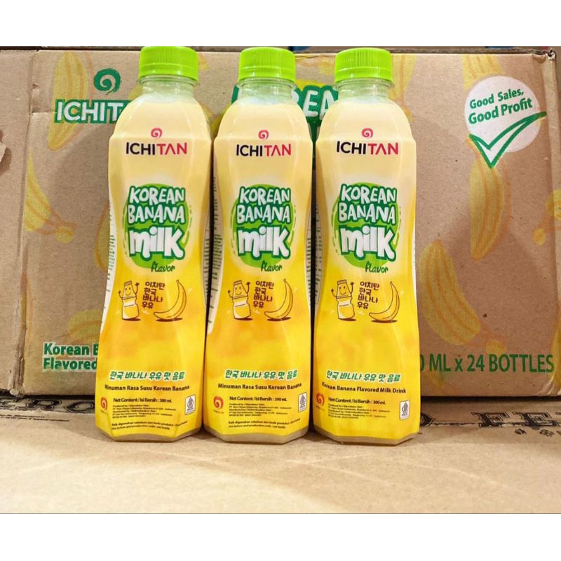 

ichitan korean banana milk 300ml paket isi 3botol