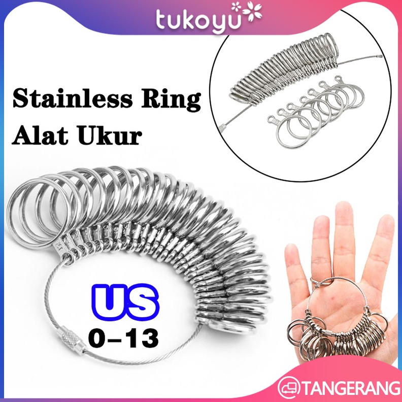 

ART B6K5 13 Alat Ukur Cincin Pengukur JariUS Standar Sizer Finger RingCincin Ukuran Jari