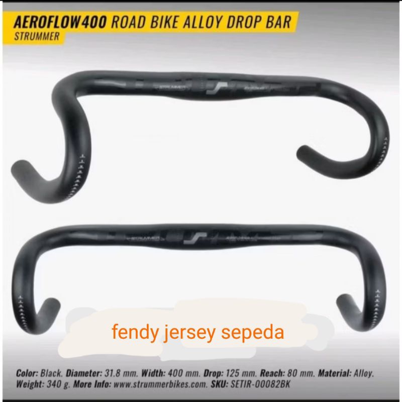 dropbar aero pipih merk STRUMMER aeroflow alloy