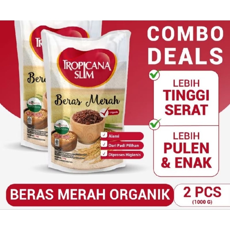 

Tropicana Slim Beras Merah Organik 1kg Isi 2pcs