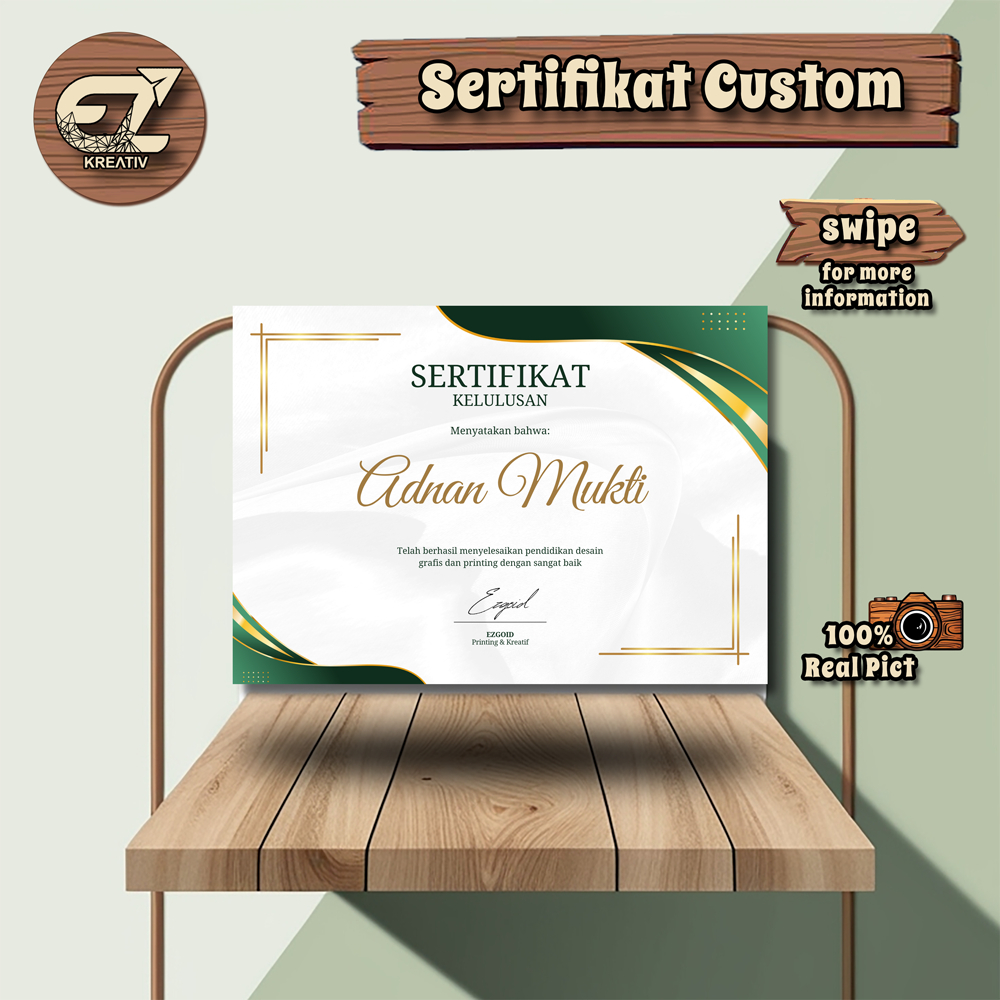 

Cetak Sertifikat Piagam Custom Free Desain