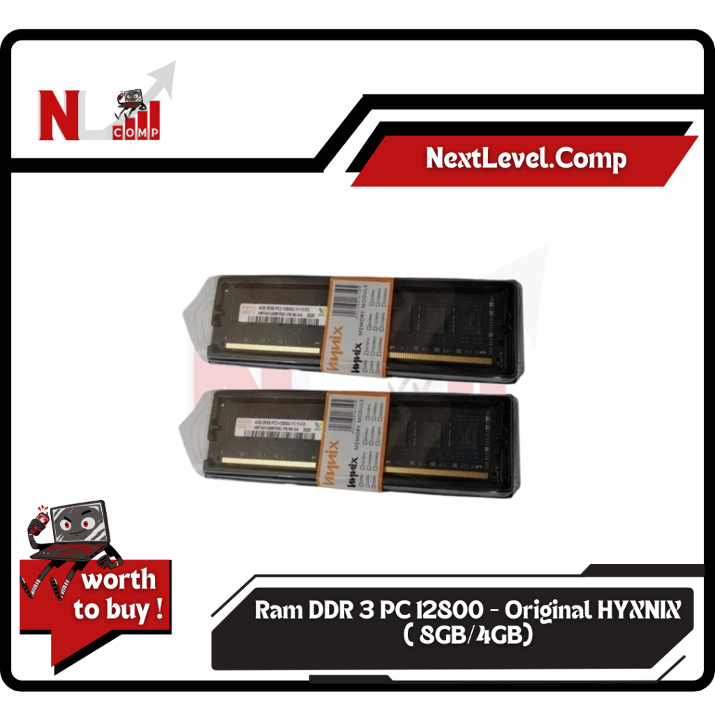 Ram HYXNIX Original DDR 3 PC 12800 -  4GB / 8GB 1 Keping Single Channel Memory Garansi 1 Tahun