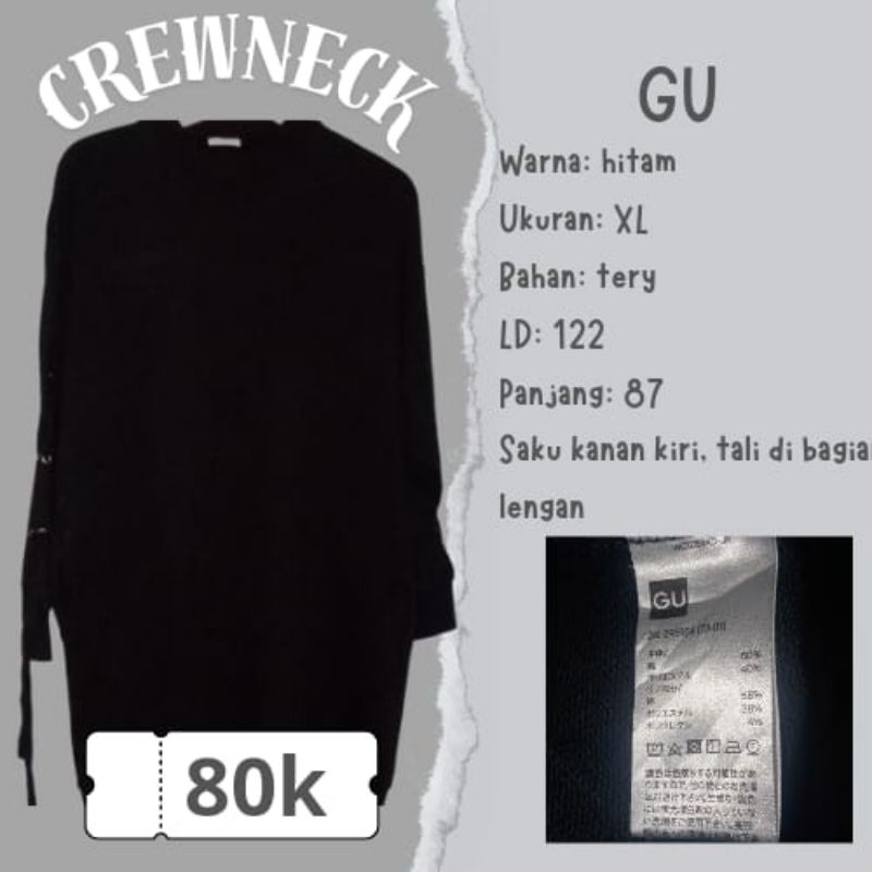 Crewneck GU Hitam