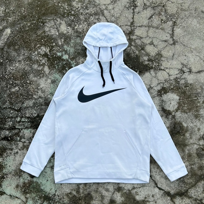 Hoodie Nike Dry Fit Center Logo Second Original Warna Putih