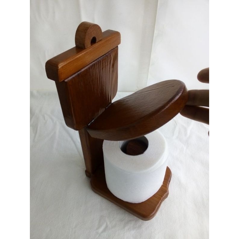 Wooden Toilet Paper Holder/ Tempat Tisu Toilet Unik Kayu Jati