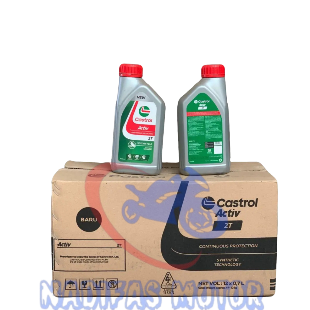 Oli CASTROL ACTIV 2T Original 700ml / 0.7 L 1 Dus Isi 12 Botol Asli Castrol