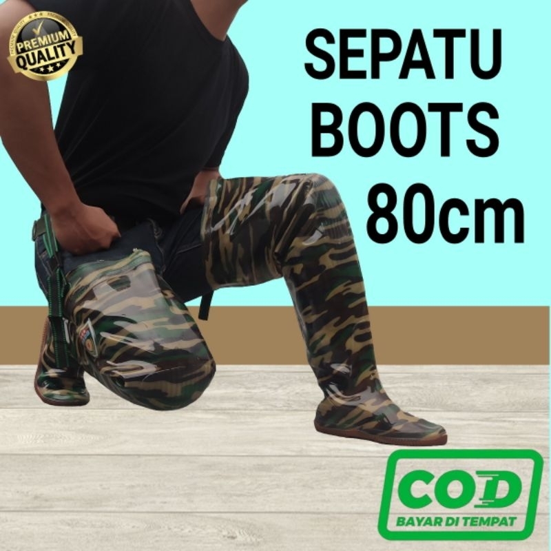 SEPATU ANKLE BOOT PRIA PANJANG KARET ANTI AIR ANTI KEONG SAWAH DAN BERKEBUN 80CM DAN 55CM DEWASA