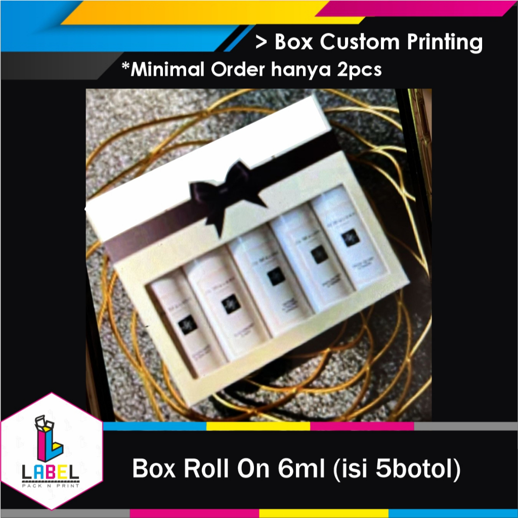 

Dus / Box Roll On 6ml Bundling isi 5 botol Custom Desain Full Print