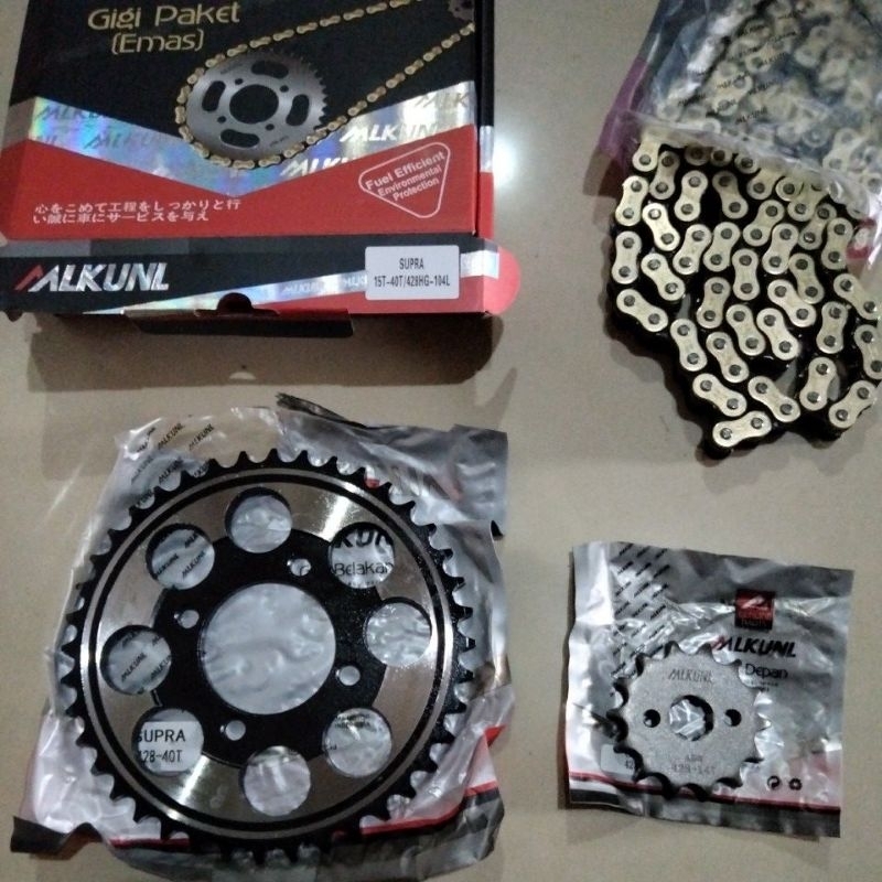 GEAR GIR SET MLKUNL TYPE SSS RACING 428HG RANTAI CHOHO 428 HG H G SUPRA X 100 SUPRA FIT LAMA X100 OL