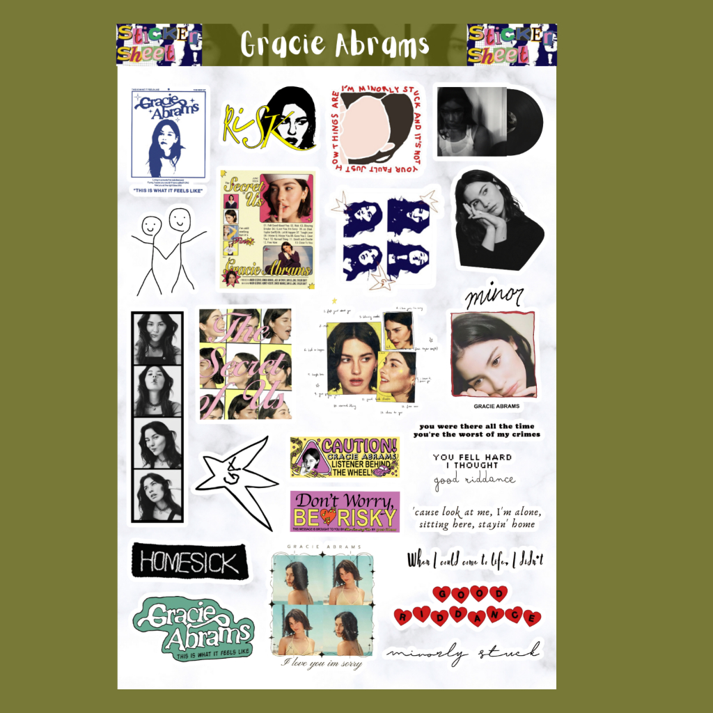 

Gracie Abrams Sticker Sheet
