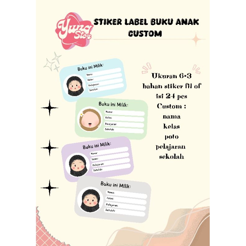 

stiker Lebel buku custom murah ukuran 6×3 isi 24pcs estetik | Lebel buku Murah | stiker lucu | stiker estetik ala Korea | Lebel buku | alat tulis | perlengkapan alat tulis anak | paling murah | stiker anak