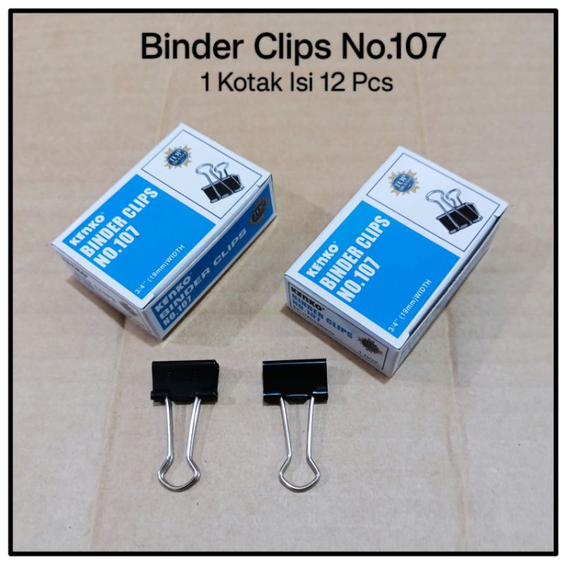 

1 Kotak Binder Clips No.107 Isi 12 Pcs