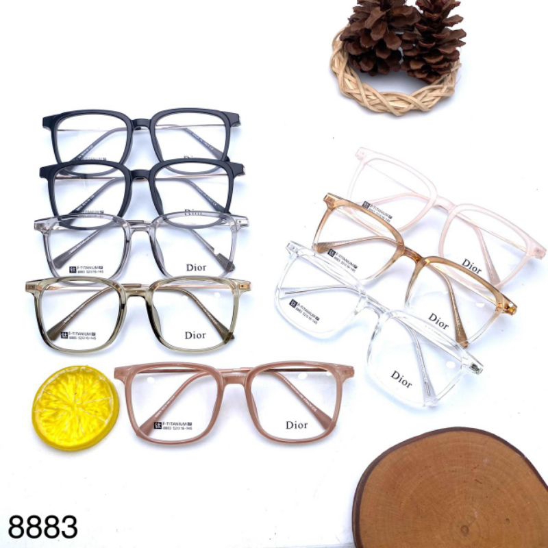 frame kacamata pria wanita unisex kotak titanium 8883