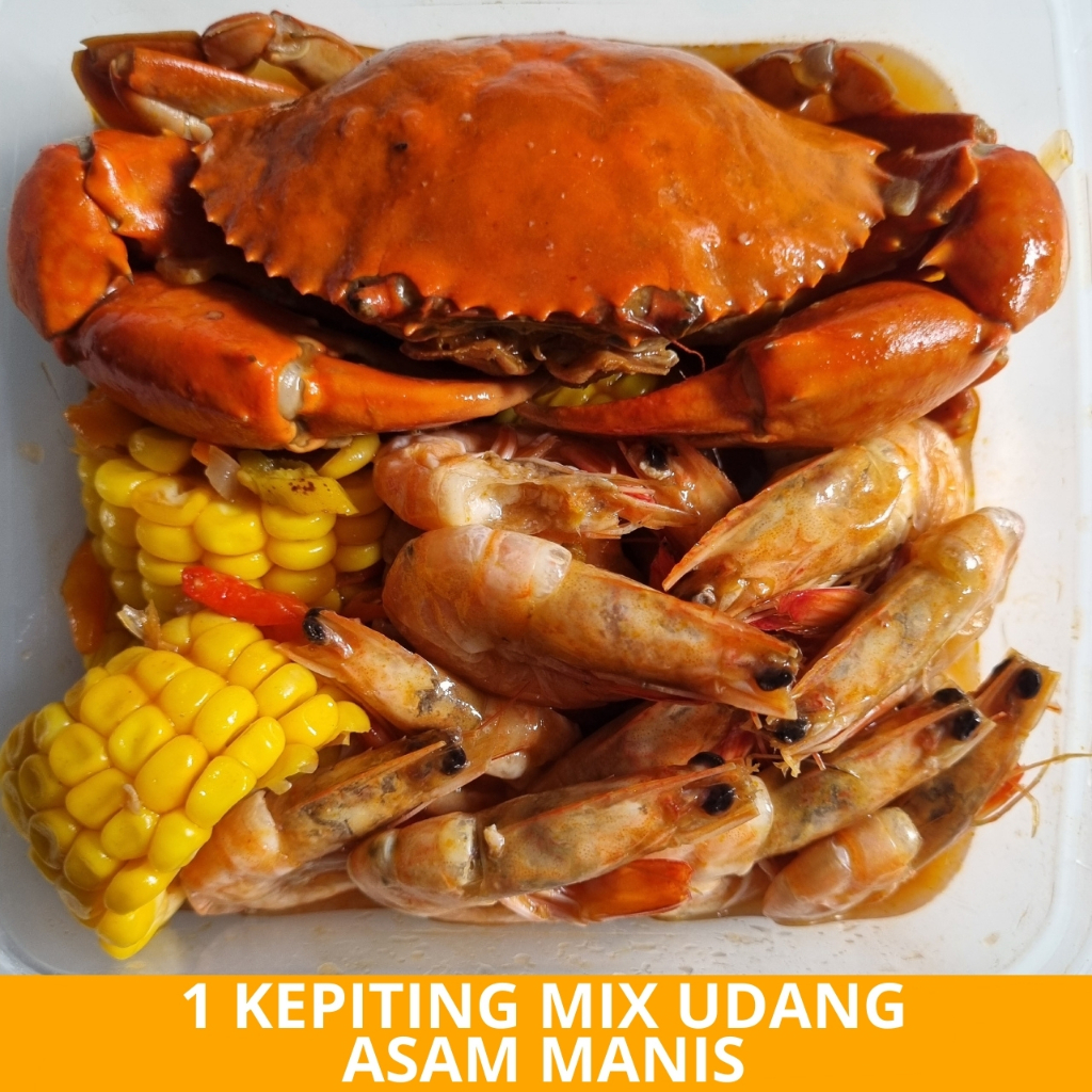 

1 Kepiting Mix Udang Asam Manis Special - Arviansyah Seafood Surabaya