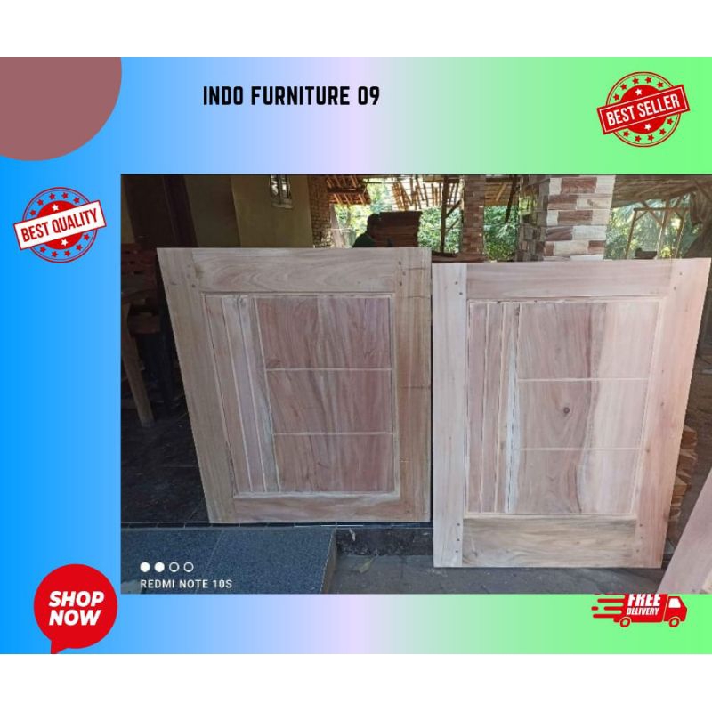 daun pintu dapur motif minimalis kayu mahoni pintu atas bawah