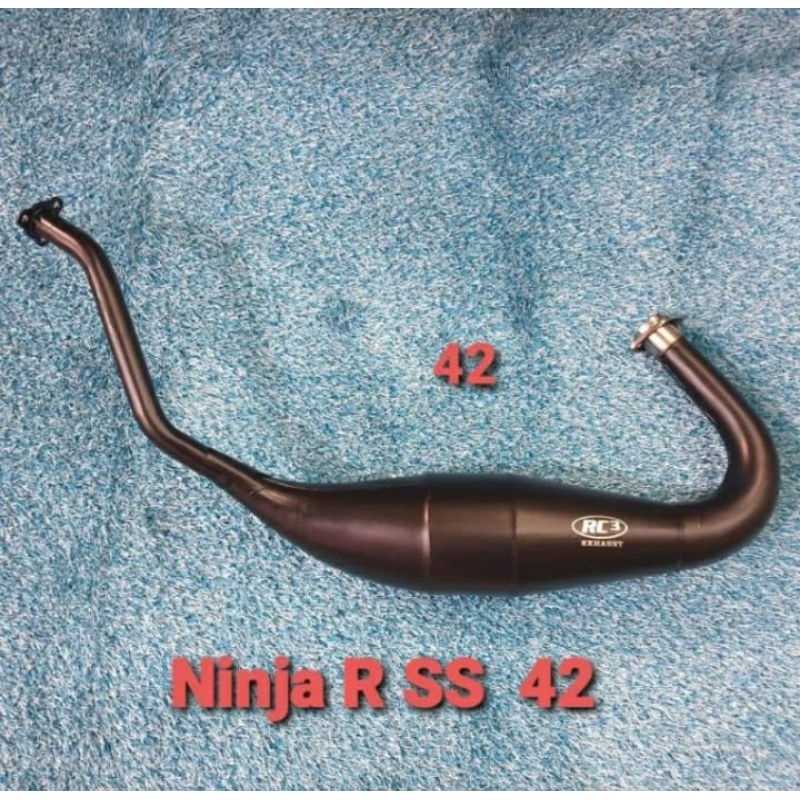 chamber perut knalpot RC3 ninja 150 R SS RR super kobra perut 42 galvanis hitam