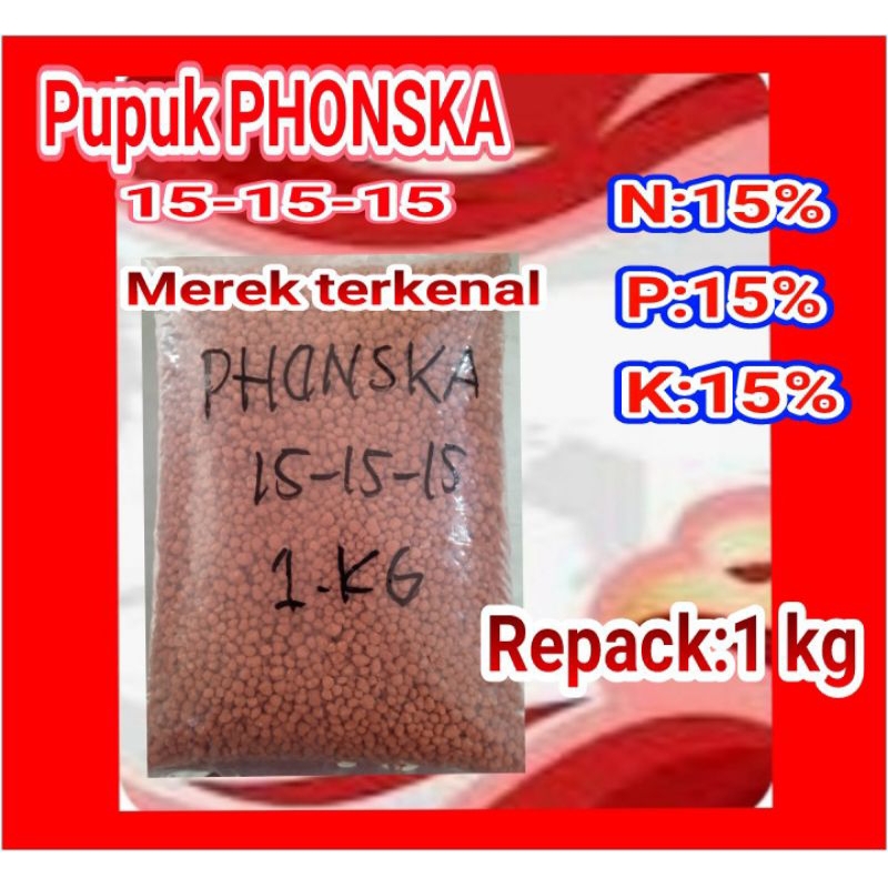 Pupuk NPK PHONSKA 151515 Asli Merek terkenal Repak 1 kg