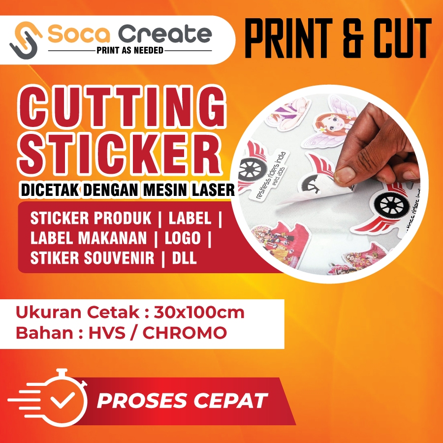 

Cutting Sticker Chromo / HVS | Area Cetak 30x100cm | 2 Hari Kirim