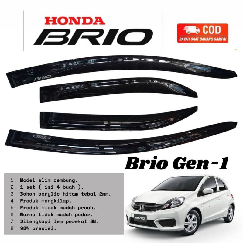 talang air mobil Honda Brio tahun 2011-2017 model slim cembung