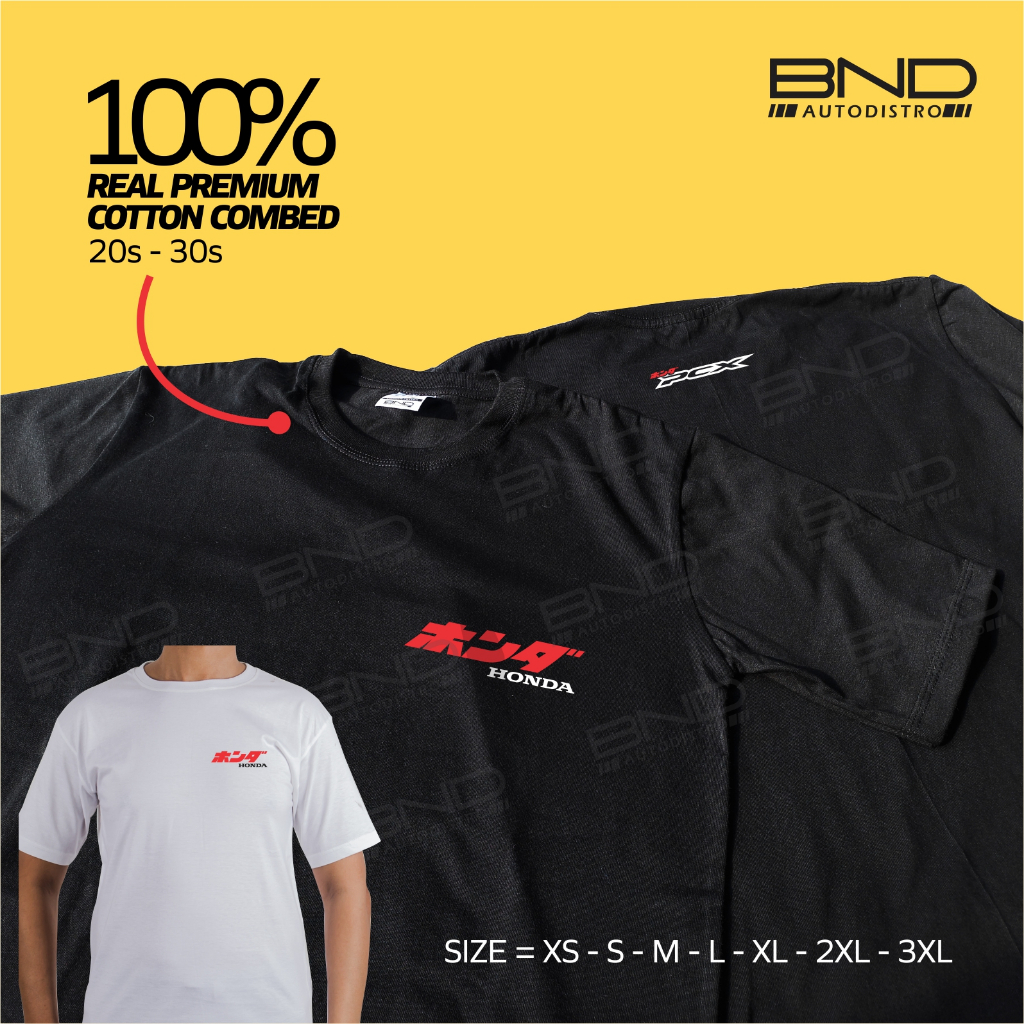 BND - Kaos Honda PCX LOGO Japan T-Shirt Baju Kaos PCX Kaos Motor Kaos Distro Pria