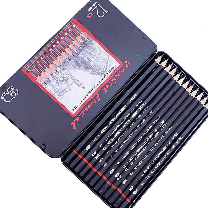 

FG2 Slaypershop 12 Psc Set Pensil Sketsa 2H8B Alat Pensil Lukis Gambar Menggambar Dng Kotak Logam