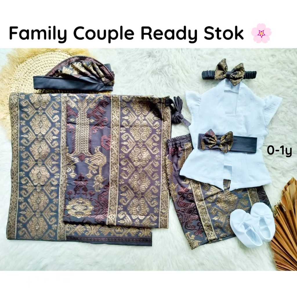 Couple Family bahan songket | Busana adat Bali anak & dewasa