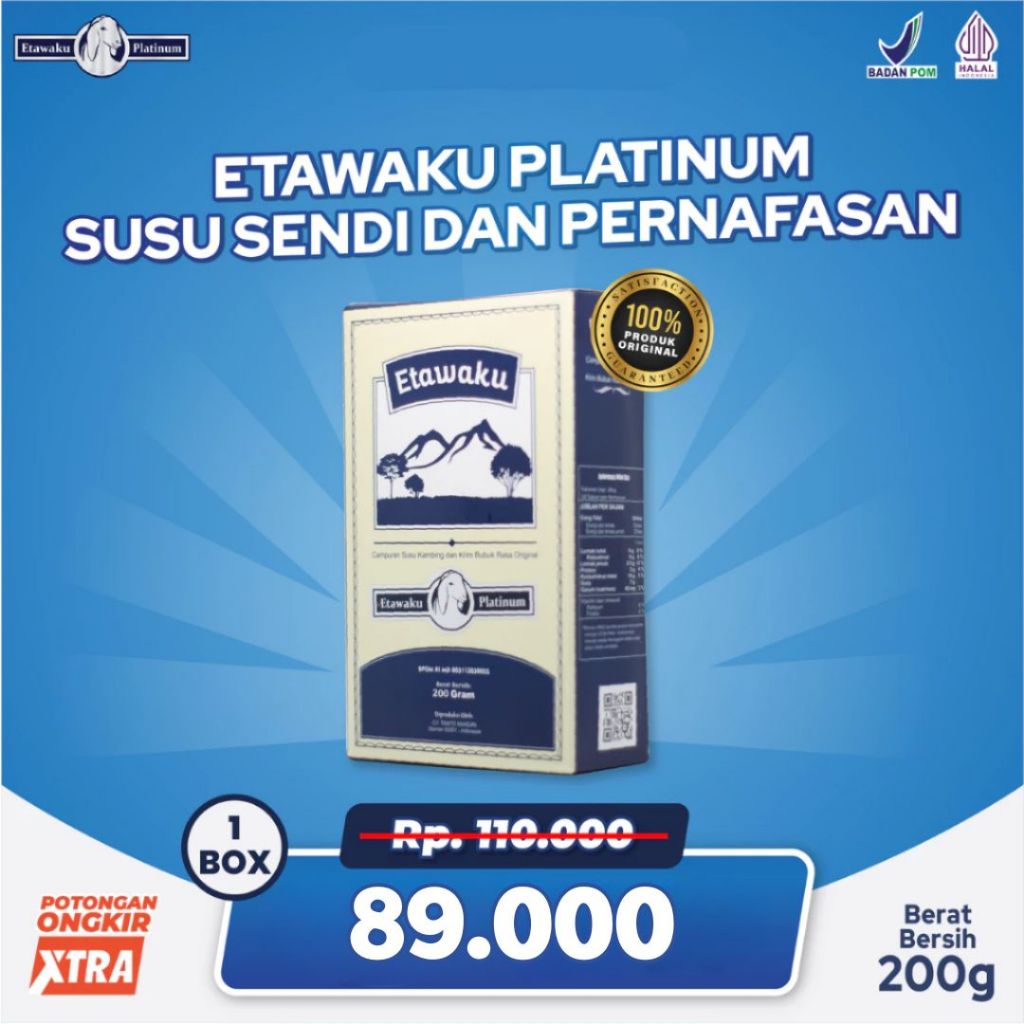 

Etawaku Susu Kambing Etawa Untuk Sendi dan Pernafasan 1 Box