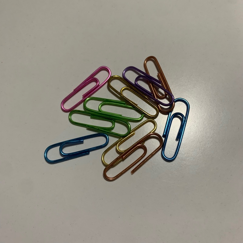 

metallic paper clips