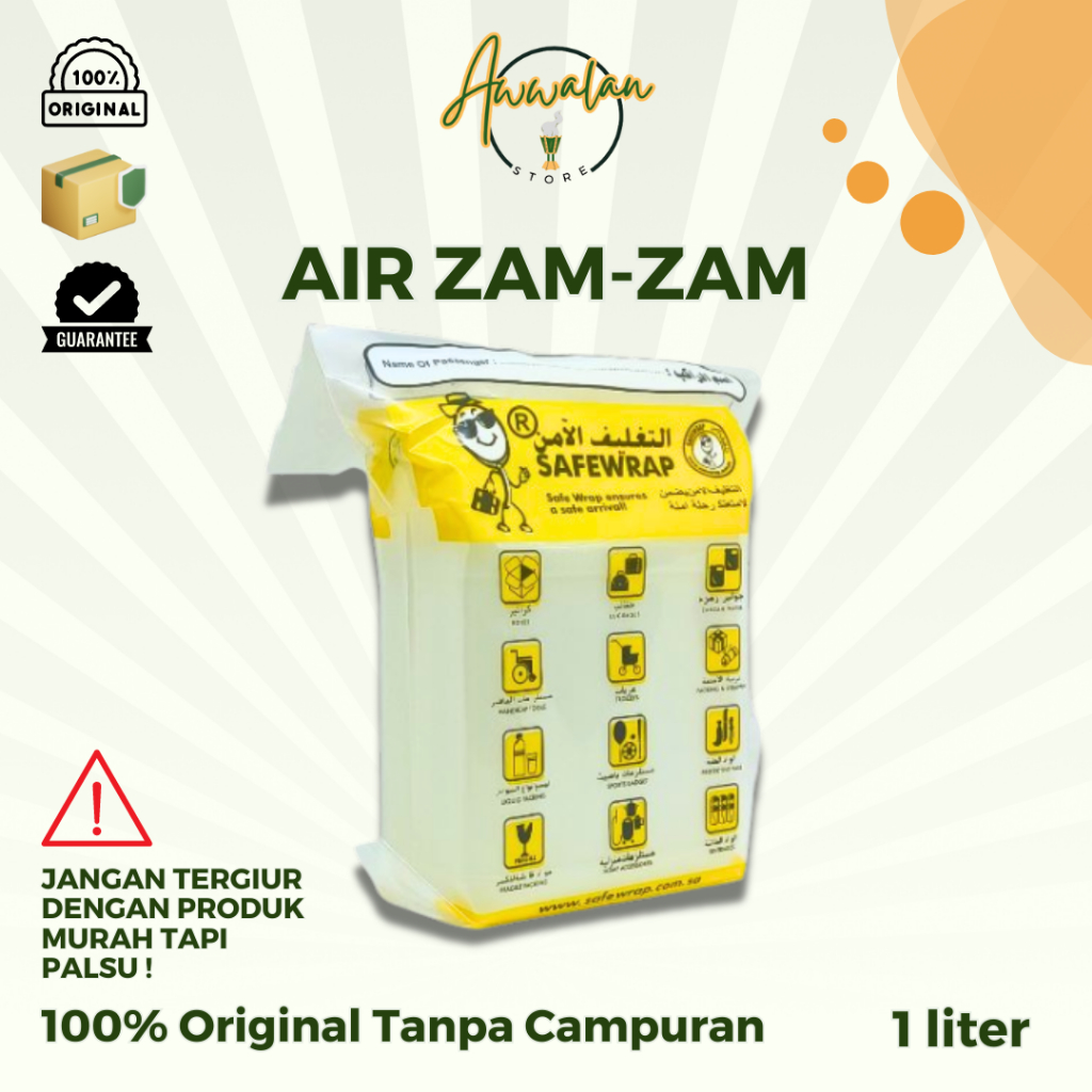 

Air Zamzam / Zam Zam Asli Original 100% 1 Liter Makkah Oleh Oleh Haji Dan Umroh Grosir