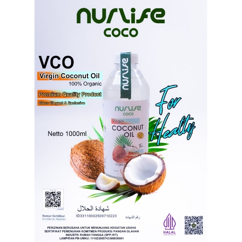 

VCO Virgin coconut Oil NurlifeCoco 1000ml |Super Premium |