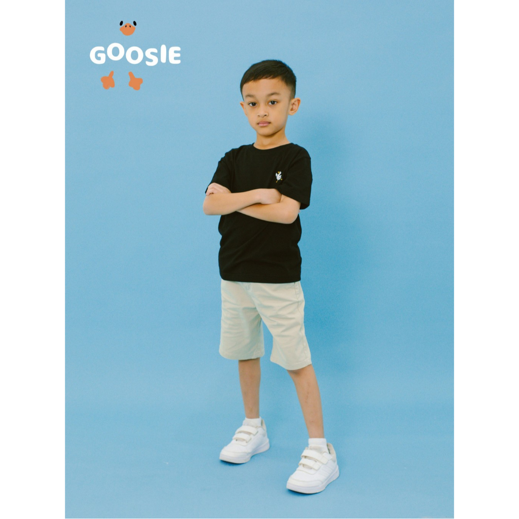 GOOSIE - Basic T-shirt Tencel Goose - Kaos Anak Tencel - Hitam