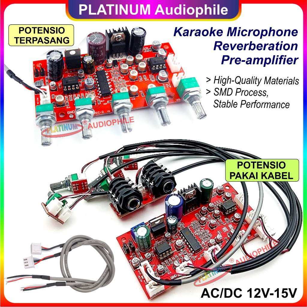 PT2399KaraokeMIC MicrophoneReverberation Modul Dital Echo Delay MIC-135 136