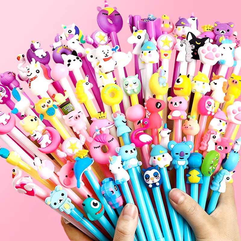 

Grosir Pena Gel Import Karakter Cartoon Isi 10 Pcs /Pulpen Gel Karakter Lucu