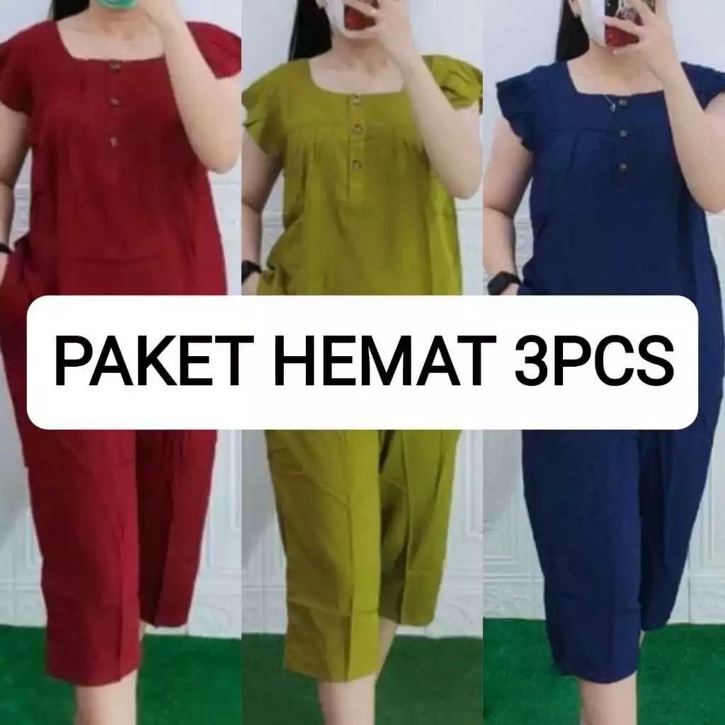 Setelan 7 8 Wanita Rayon Premium Baju Tidur Wanita Baju Tidur Busui Kancing Depan Baju Santai Wanita