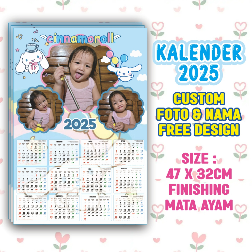 

KALENDER 2025 CUSTOM FOTO NAMA DESAIN KARAKTER