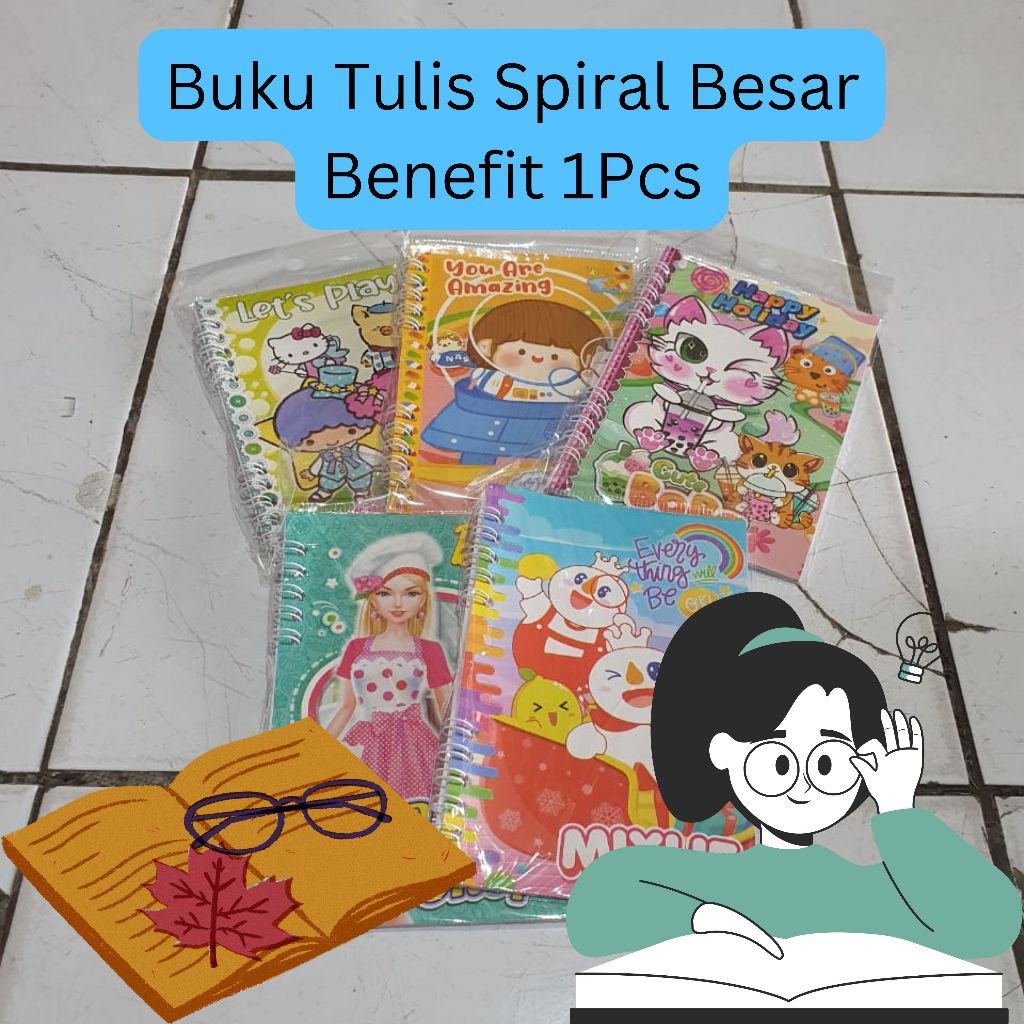 

BUKU TULIS SPIRAL BERGARIS GAMBAR BESAR MEREK DG 1PCS