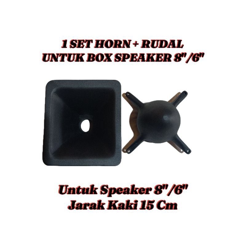 SPEAKER HORN + RUDAL ( PHASEPLUG ) BOX T 16 UNTUK SPEAKER 8 IN ( WARNA HITAM )