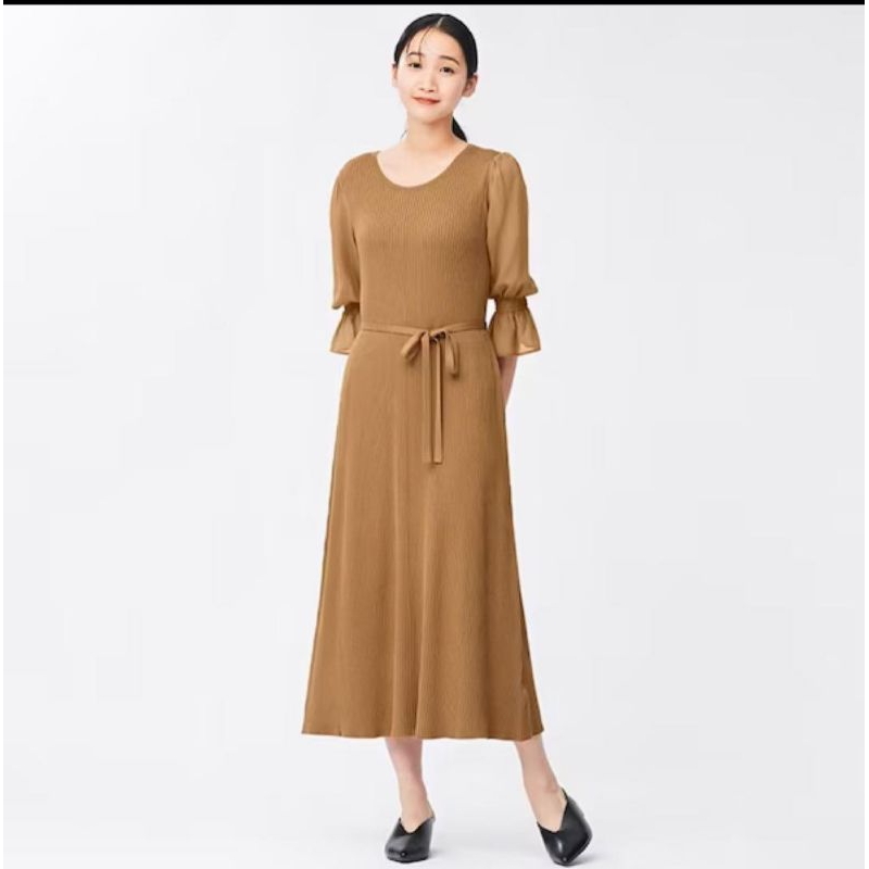 GU - Knit mix sifon dress