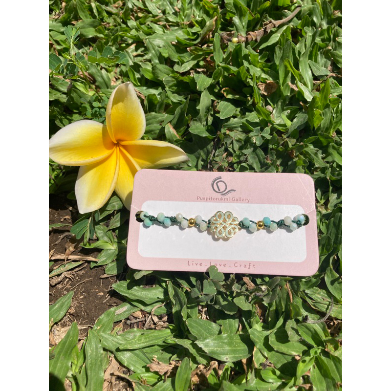 Gelang Kristal & Gold Plated Charm