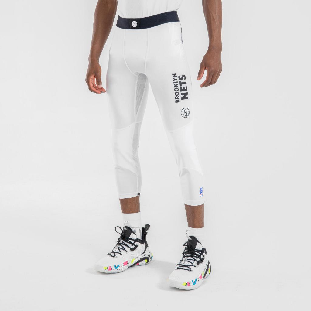 Tarmak Celana Legging Basket 3/4 Pria/Wanita 500 - NBA Brooklyn Nets/Putih 8751641