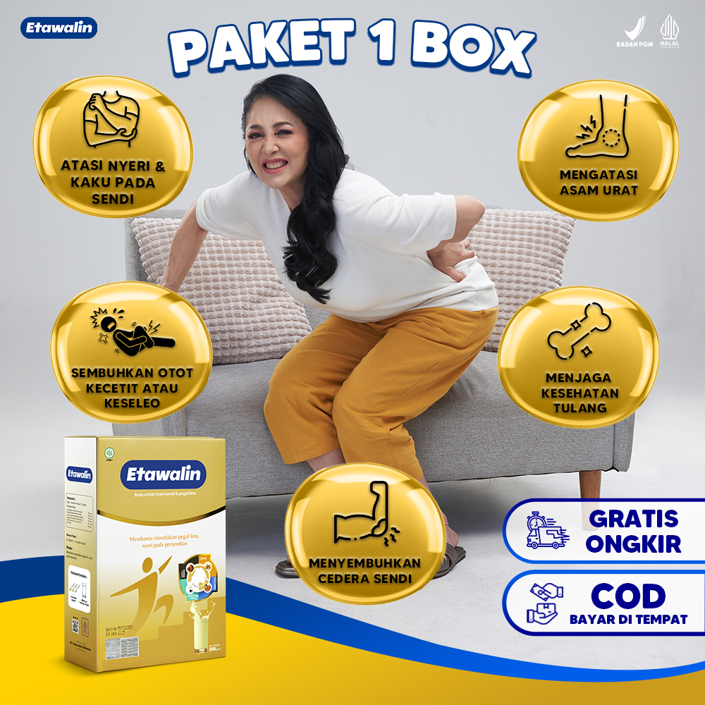 

Etawalin Original Susu Bubuk Herbal Alami Untuk Meredakan Sakit Tulang dan Sendi 200 Gram