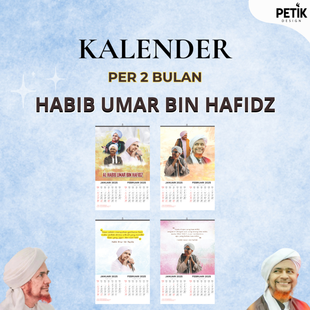 

Kalender Dinding Habib Umar bin Hafidz Tarim 2025 6 Lembar Klem
